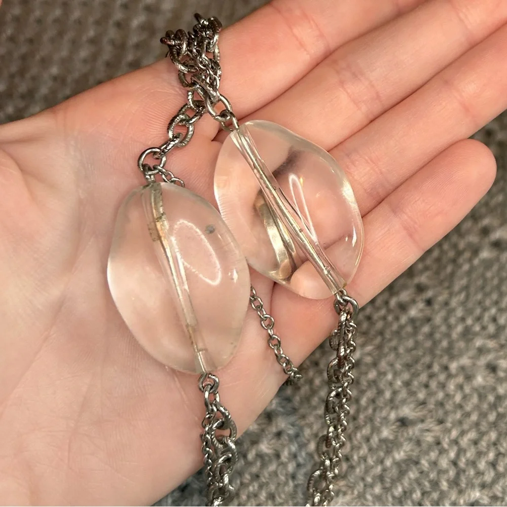 3/$10 White House Black Market Clear Bead Necklace - Picture 3 of 5